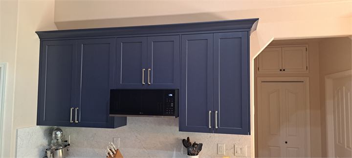 Blue custom kitchen cabinets by Jackson Cabinets